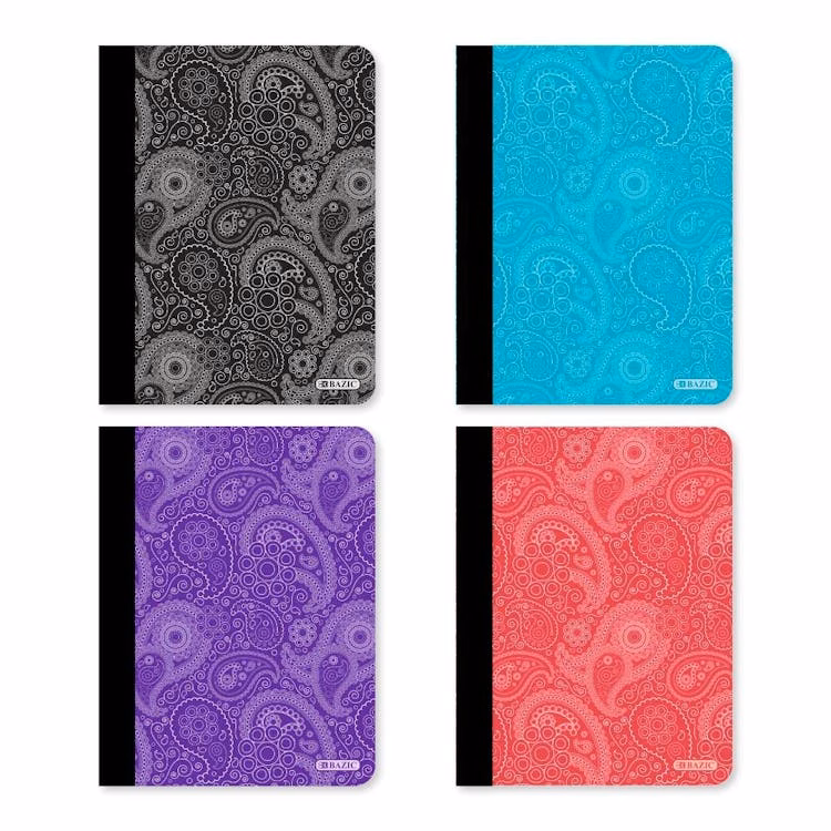 College Ruled Composition Books - 100 Sheets 4 Paisley Colors