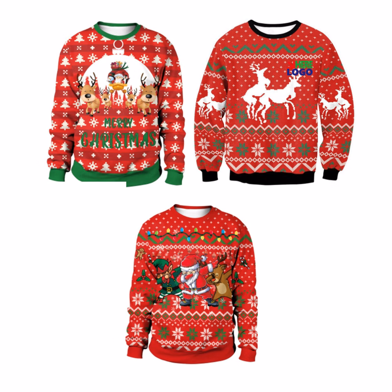 MOQ10 Personalized Christmas Sweatshirt with Logo Design