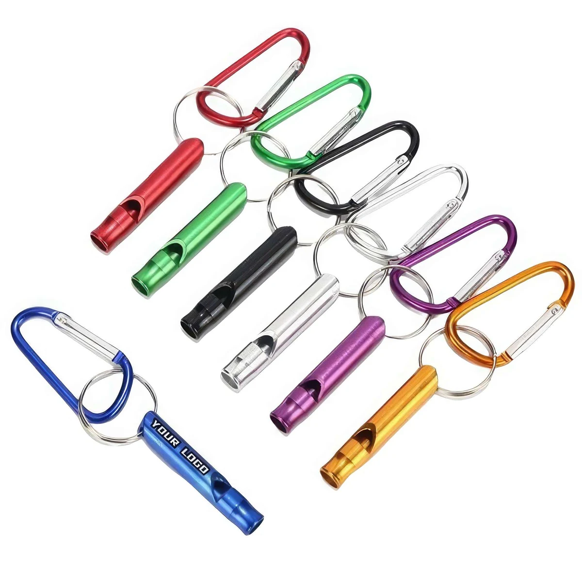 Aluminum Alloy Whistle with Carabiner 1