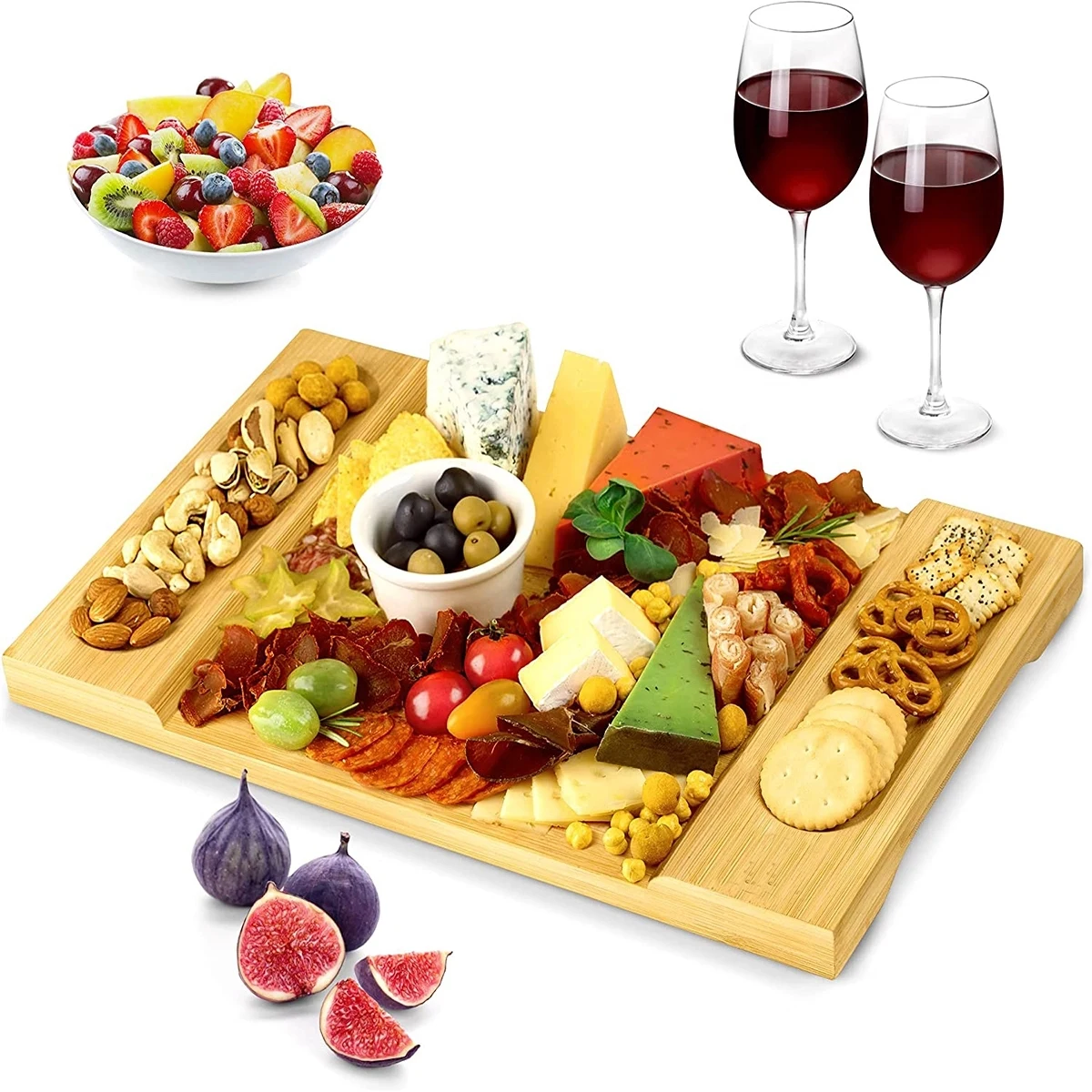 Bamboo Cheese Board Charcuterie Platter 1