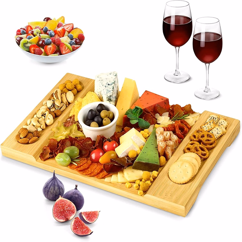 Bamboo Cheese Board Charcuterie Platter