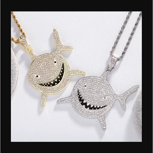 Shark Head Flat Pendant Necklace 1