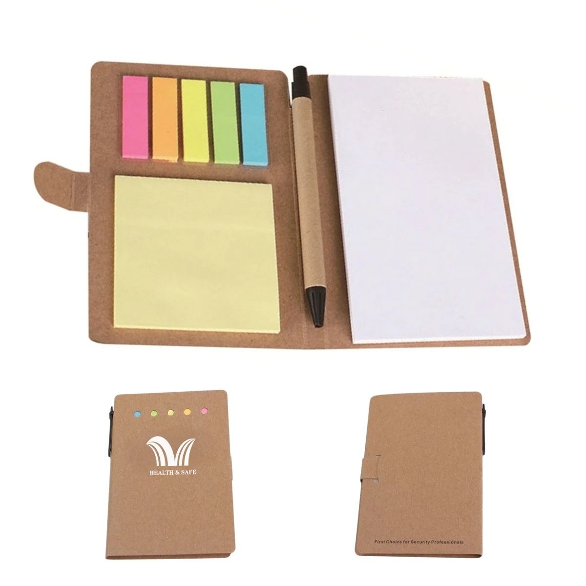 Kraft Notepad With Sticky Notes And Pen 1