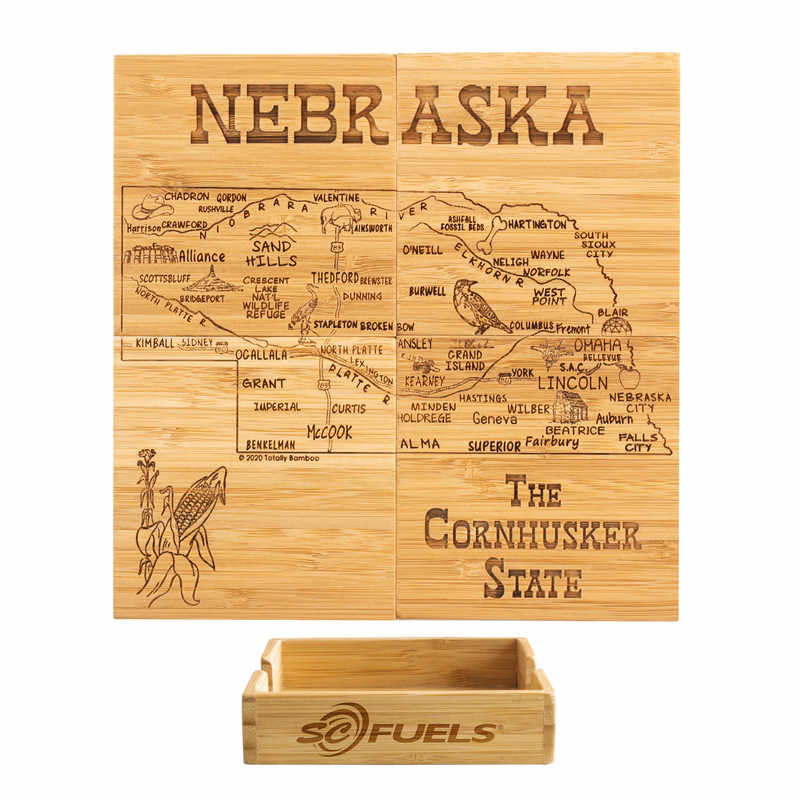 Nebraska Puzzle Coaster Set