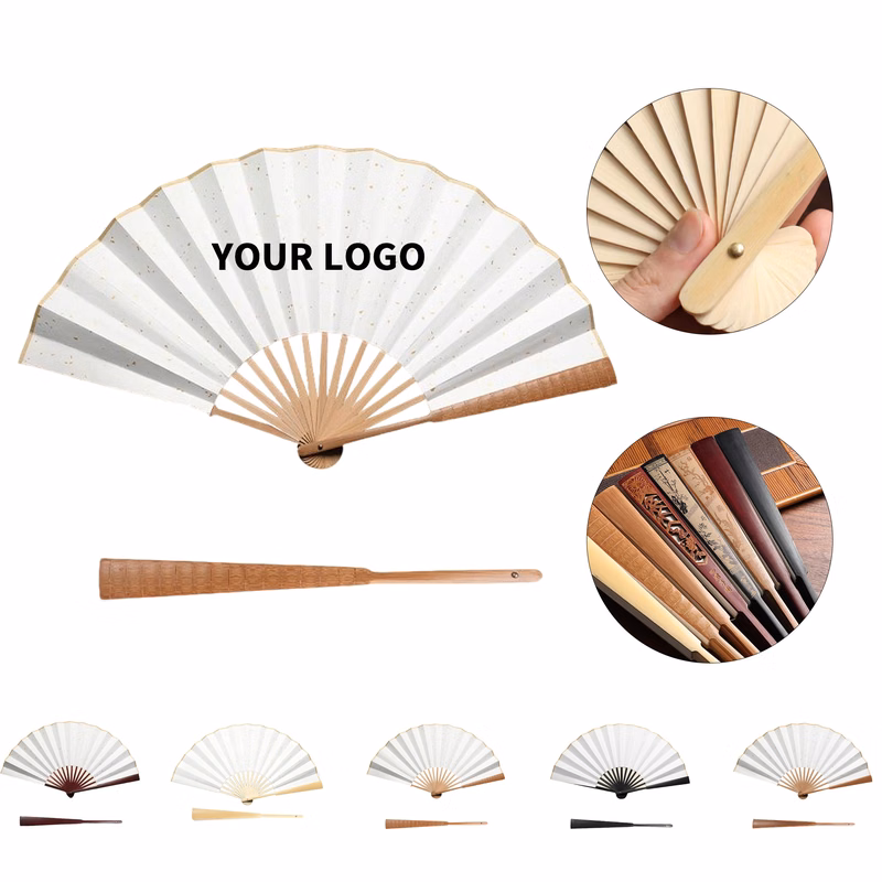 Folding Fabric Hand Fan With Bamboo Rib