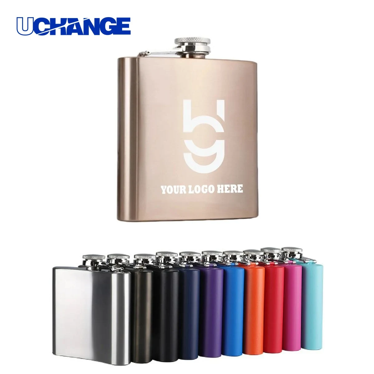 Stainless Steel Flask Container (6oz.), custom water bottle with logo imprint 1