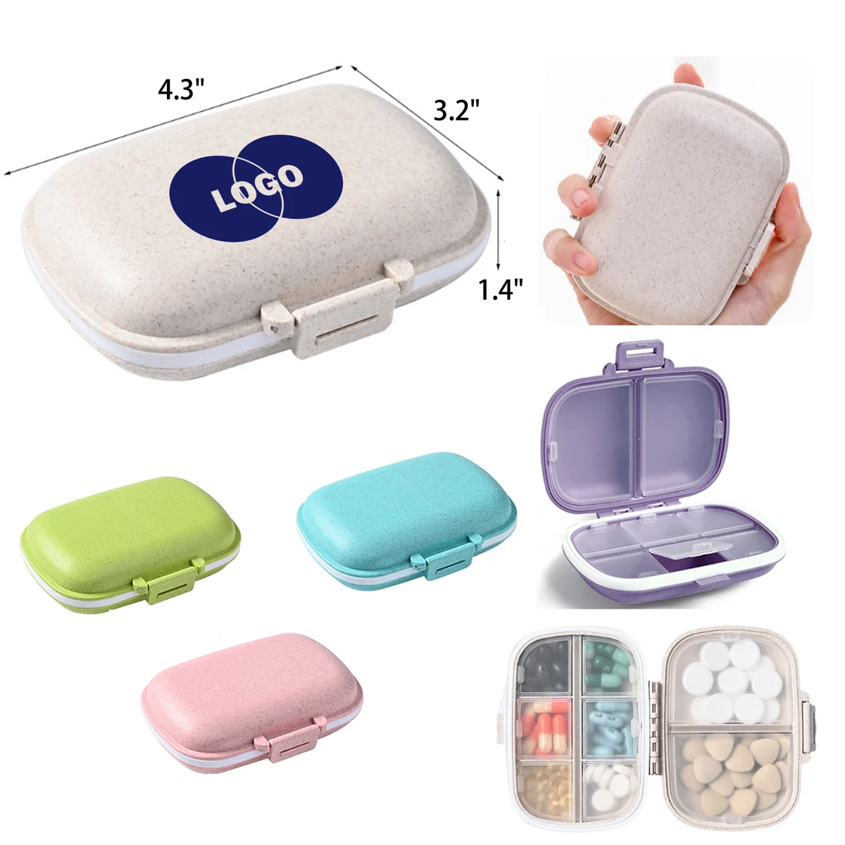 Durable 8 Cell Portable Sealed Medicine Box 1