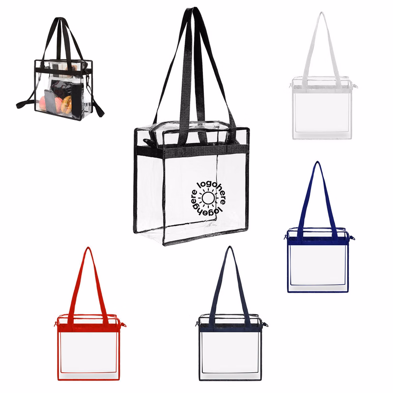 Zipper Closure PVC Shopping Tote