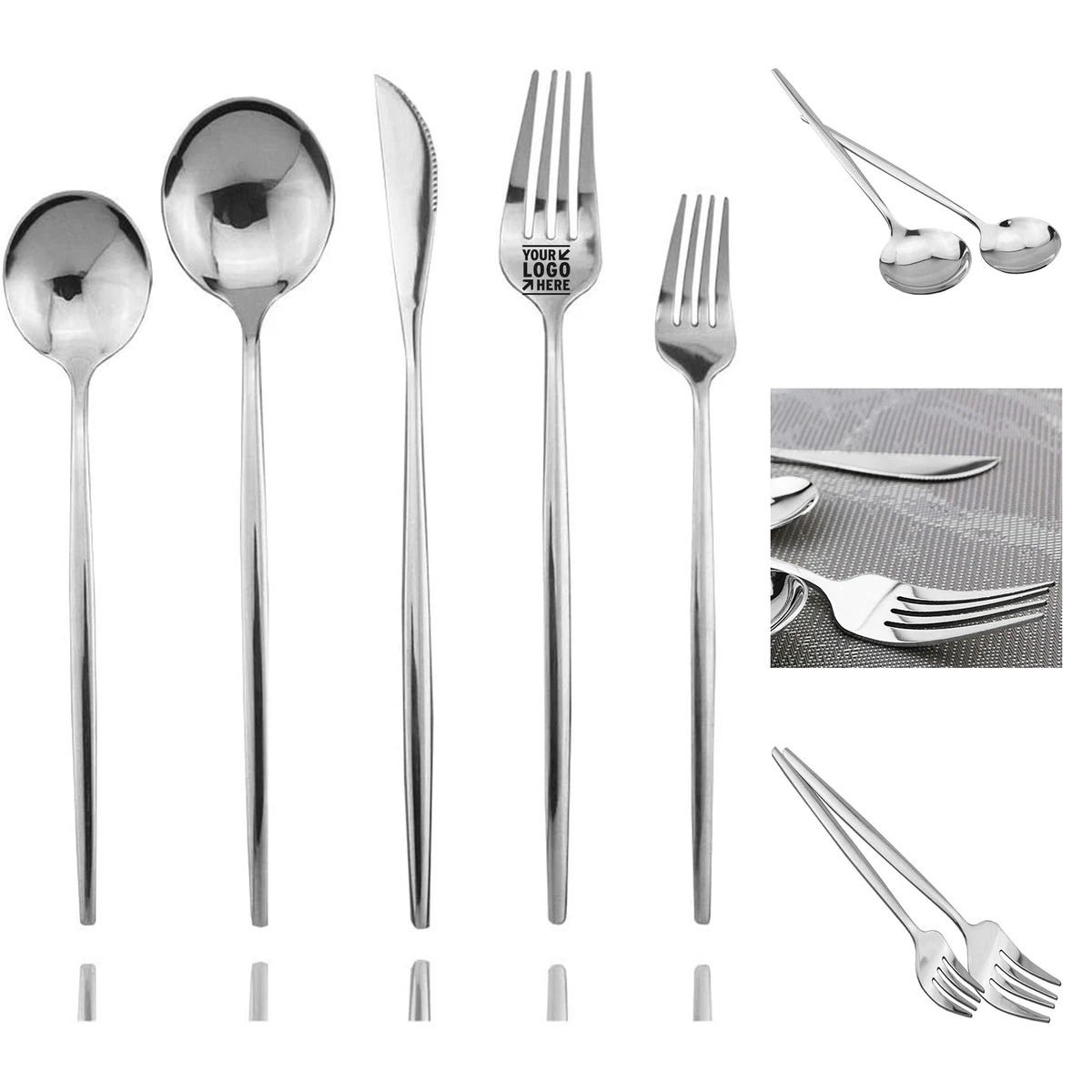 30 Pieces Shiny Silver Silverware Set 1