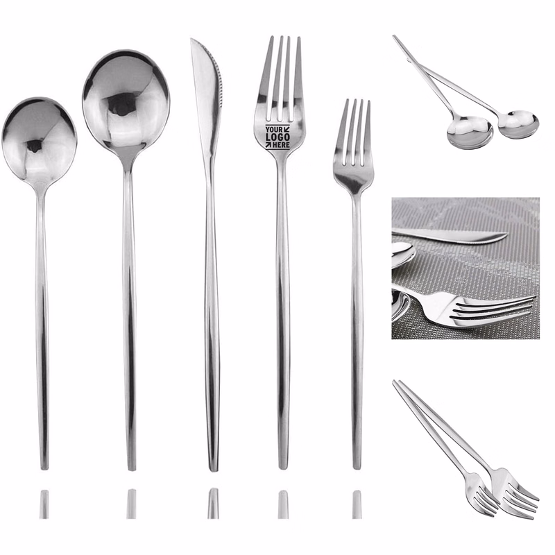 30 Pieces Shiny Silver Silverware Set