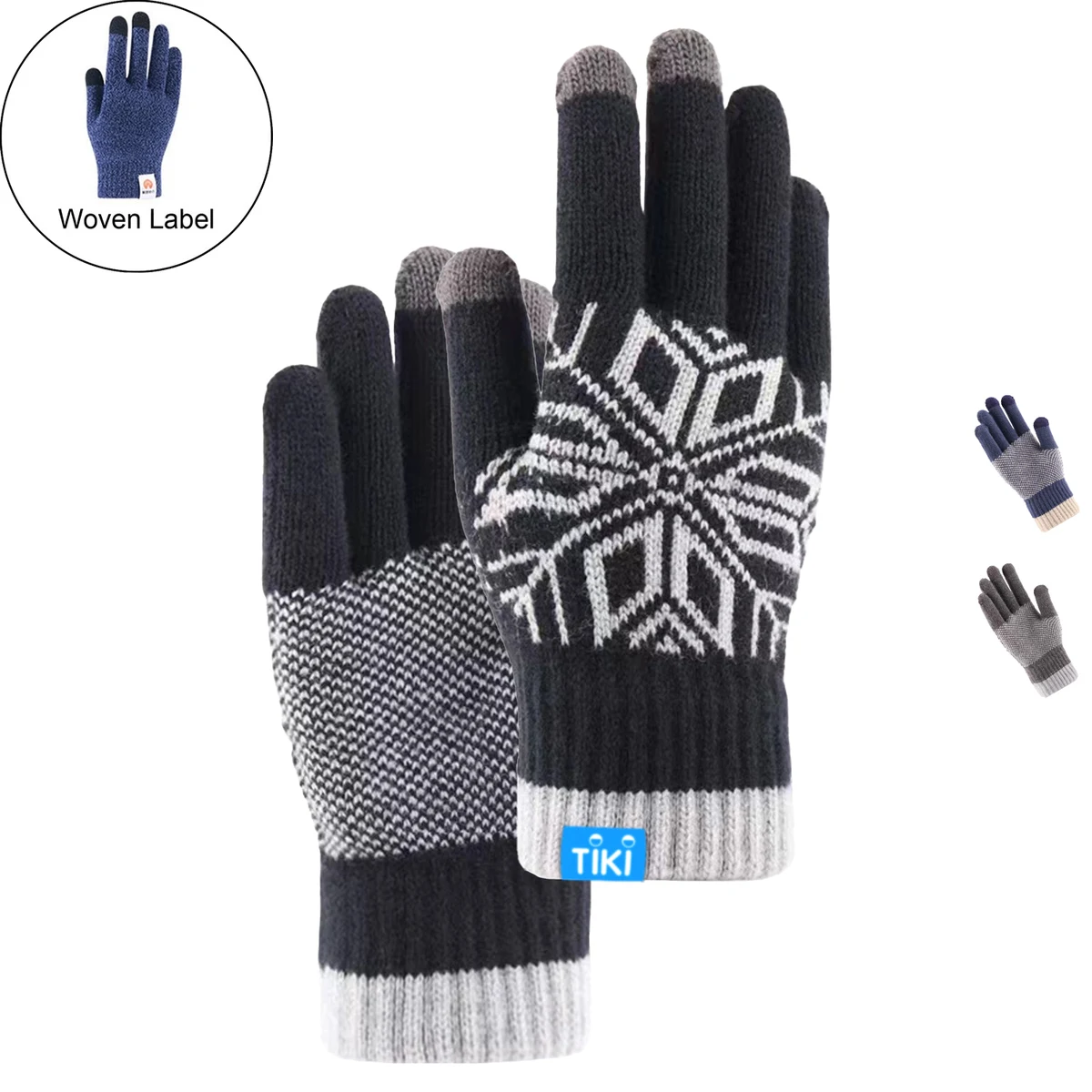 Cold Resistance Adult Male Gloves w/ 3 Finger Touch 1