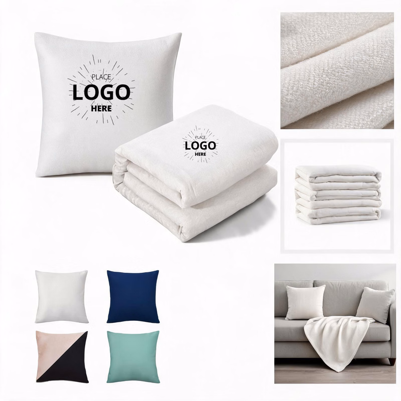 2-in-1 Convertible Throw Pillow Blanket