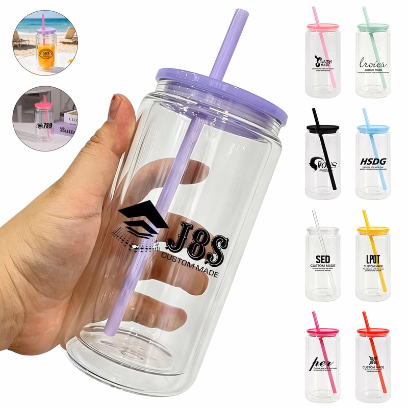 16oz Double Wall Plastic Mason Jar