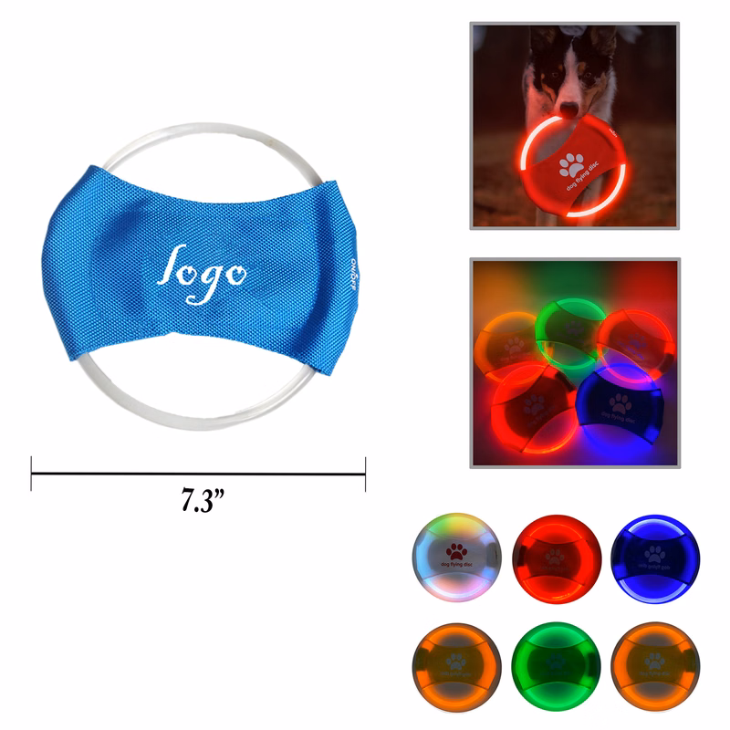 MOQ100 Rechargeable LED Glow Dog Disc for Night Play