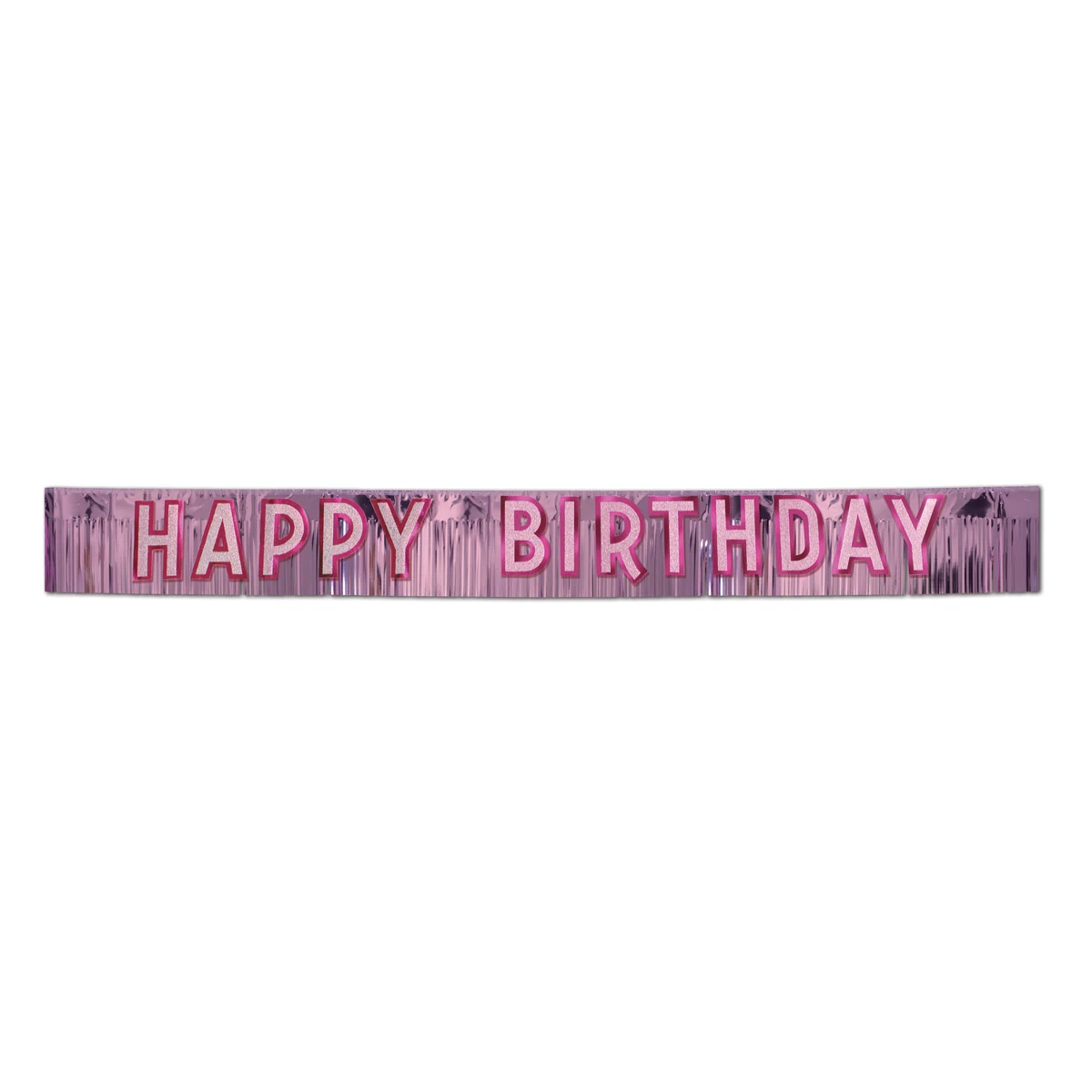 Metallic Pink Happy Birthday Banner 1