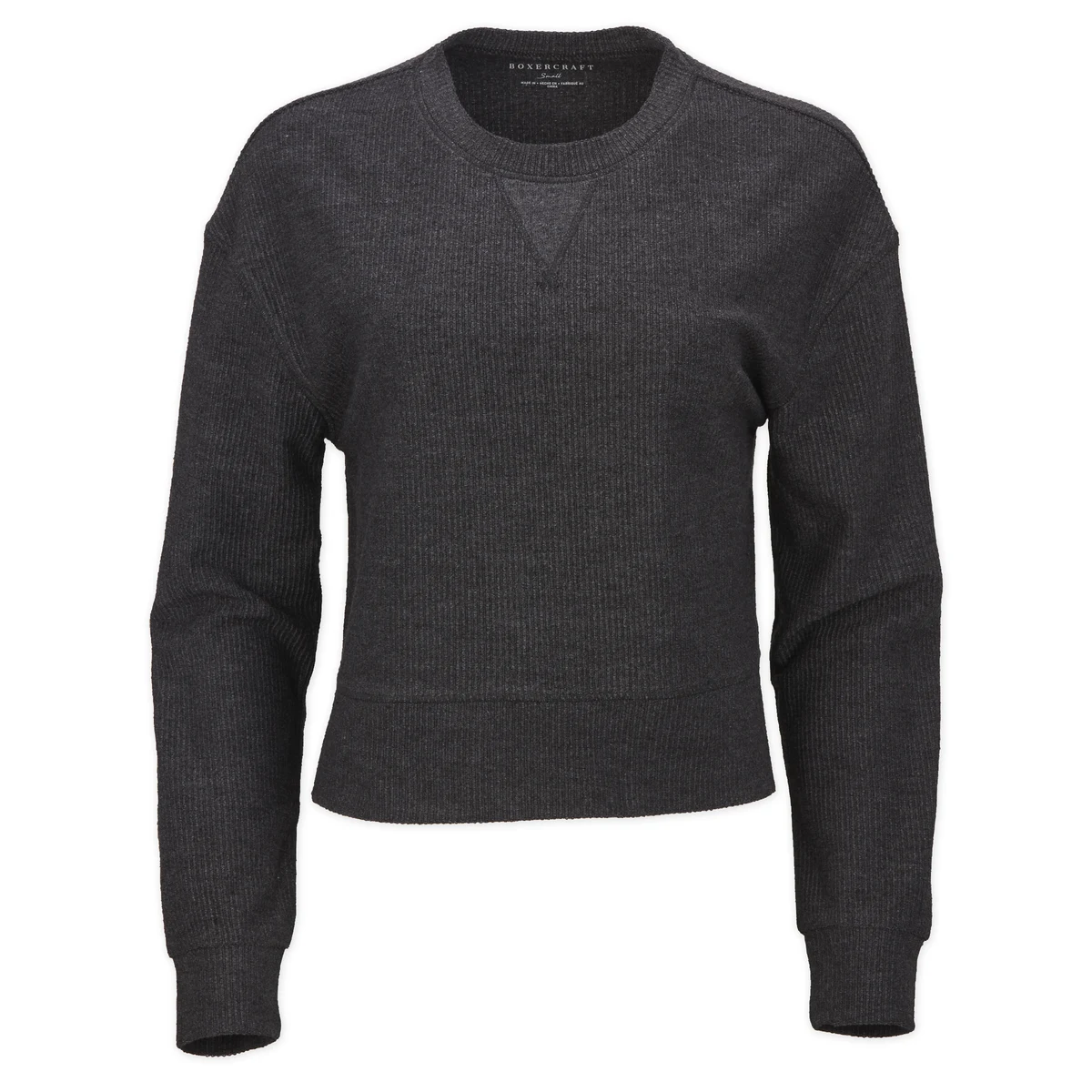 BOXERCRAFT RIB KNIT CORDED BOXY CREW 1