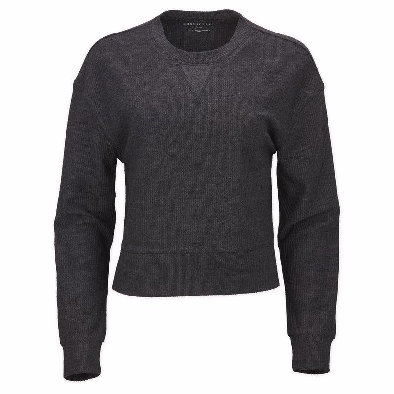 BOXERCRAFT RIB KNIT CORDED BOXY CREW