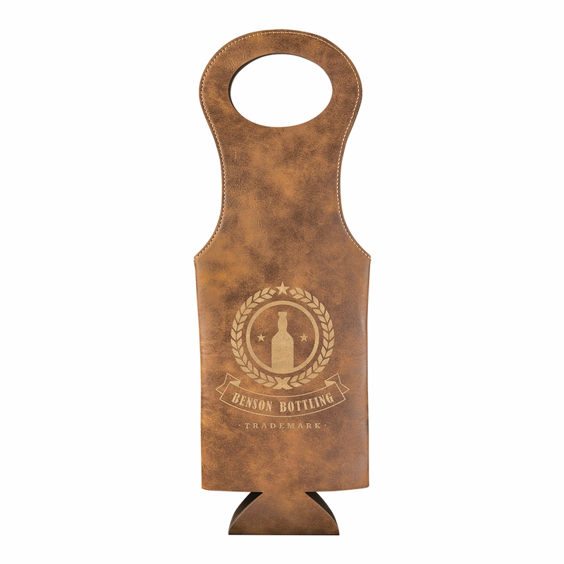 Rustic/Gold Leatherette Wine Bag