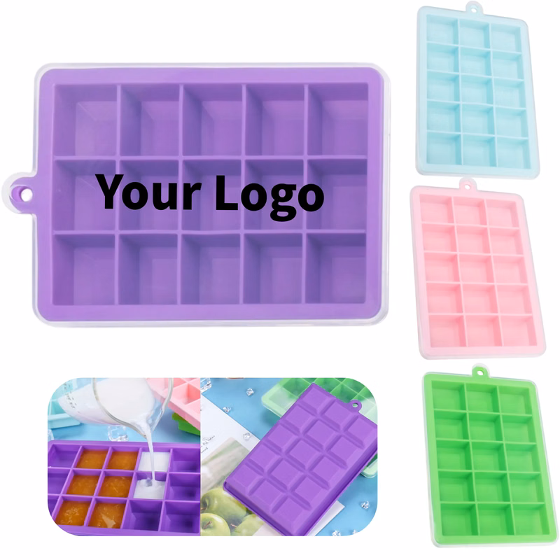 Square - grid Custom - Logo Silicone Ice Trays
