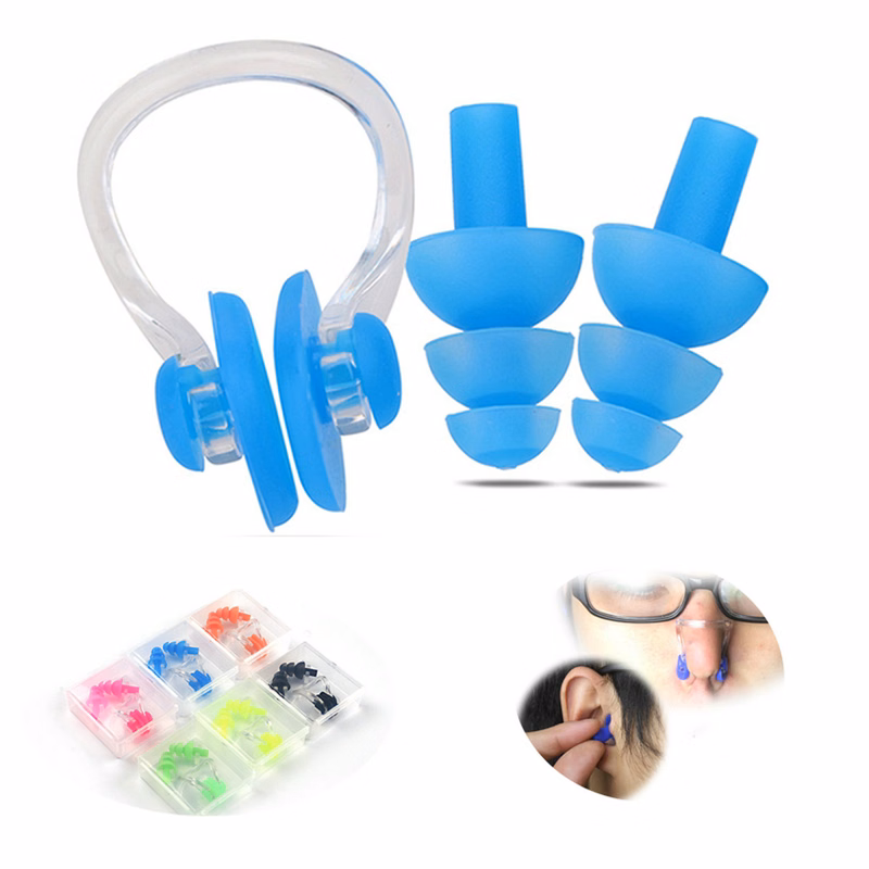 Waterproof Silicone Swimming Earplugs and Nose Clip