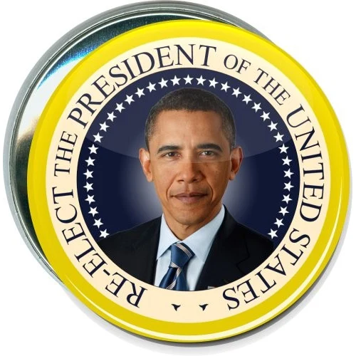 Obama, Re-elect the President, Political Button 1