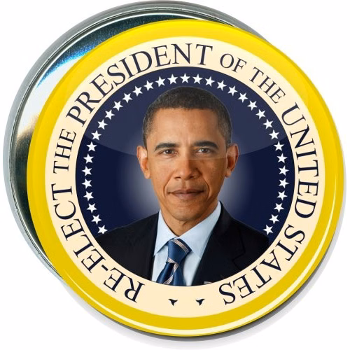 Obama, Re-elect the President, Political Button