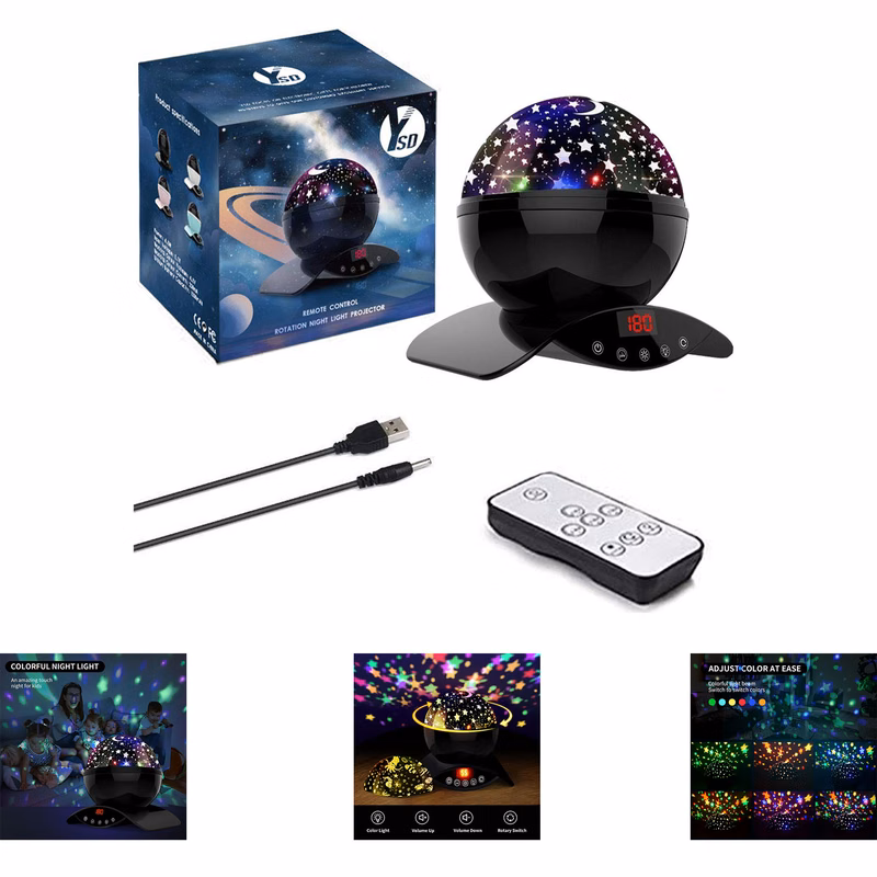 Night Lighting Lamp, Modern Star Rotating Projection