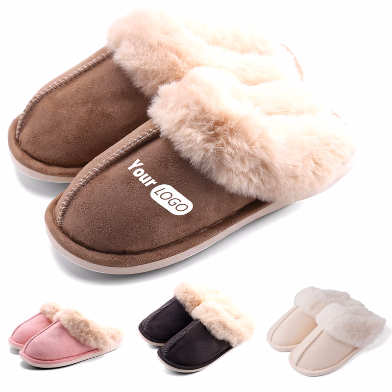 Super Soft Velvet Customizable Embroidered Plush Slippers