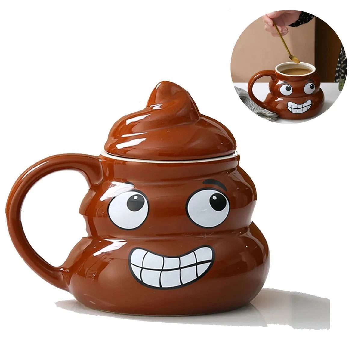 16 Oz Ceramic Funny Poop Shaped Mugs 1