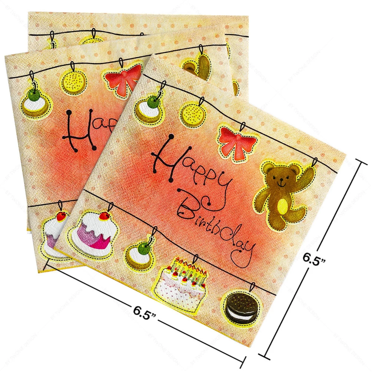 2Ply 6.5" x 6.5" Full Color Dinner Napkin 1