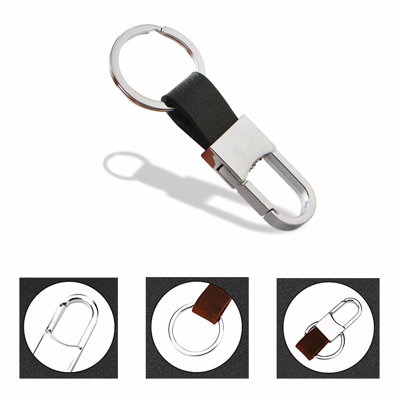 Metal Keyring With Leather