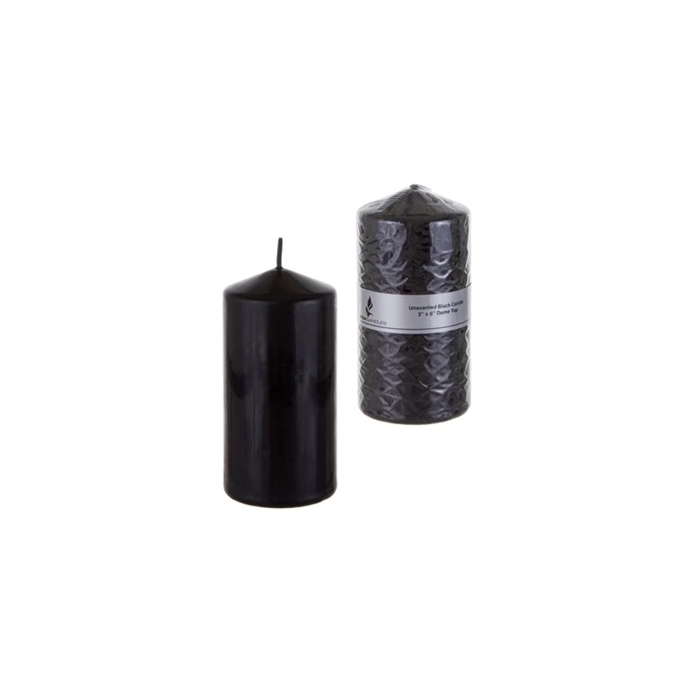 6" Dome Top Candles - Black Unscented 1