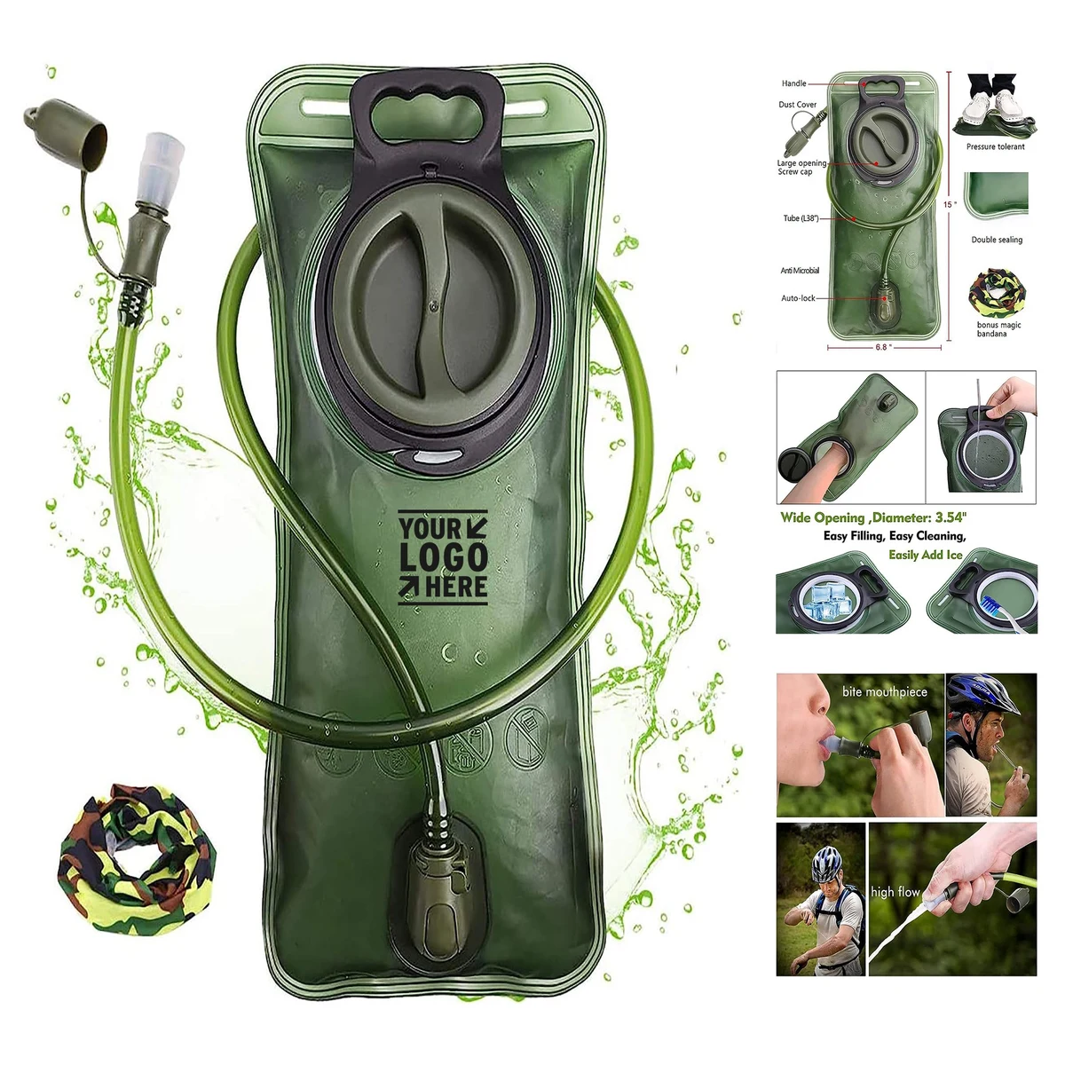 1.5L-2L-3L BPA-Free Hiking Backpack Leak Proof Water Reservoir Storage Bag Water 1