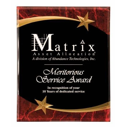 7" x 9" Red Marble Shooting Star Acrylic Plaque 1