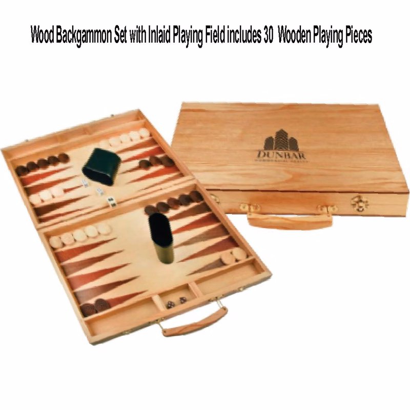 15" X 9 1/2" WOODEN BACKGAMMON GAME