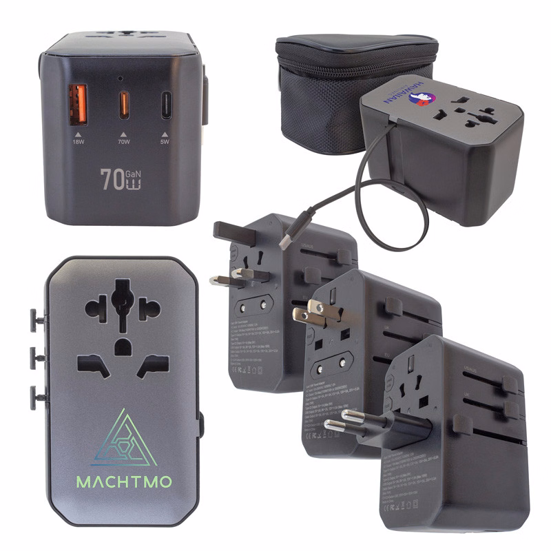 Universal Travel Adapter 70W with Retractable Cable