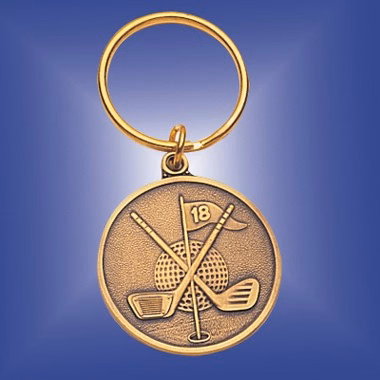 BRONZE GOLF MEDALLION KEYRING