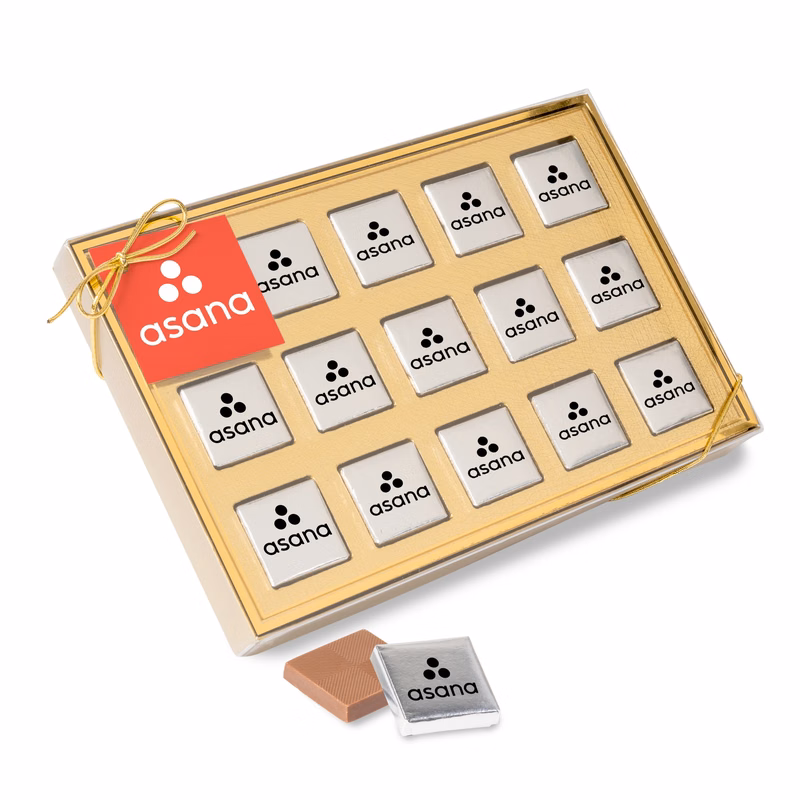 Fifteen Piece Chocolate Foiled Square Box