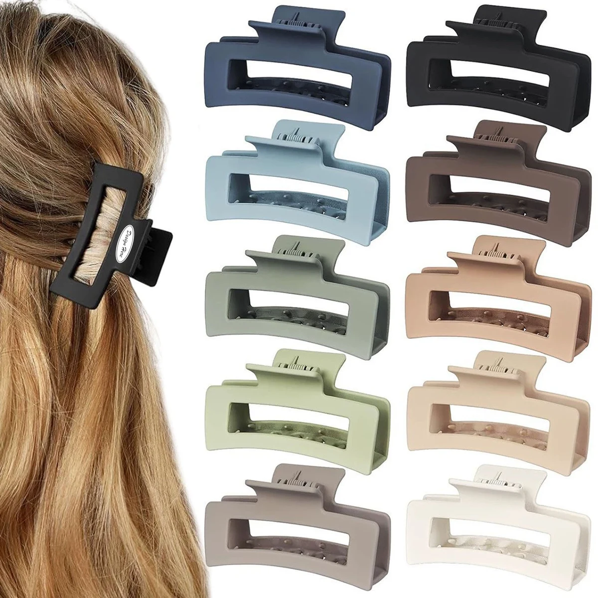 Matte Rubber Coated Hair Claw 1