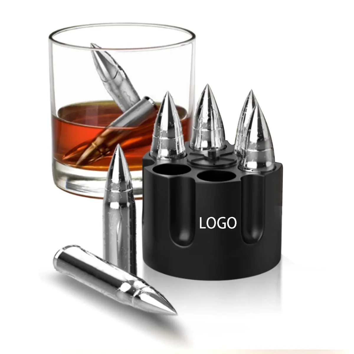 Bullet Stainless Steel Ice Cube Set-Set of six 1