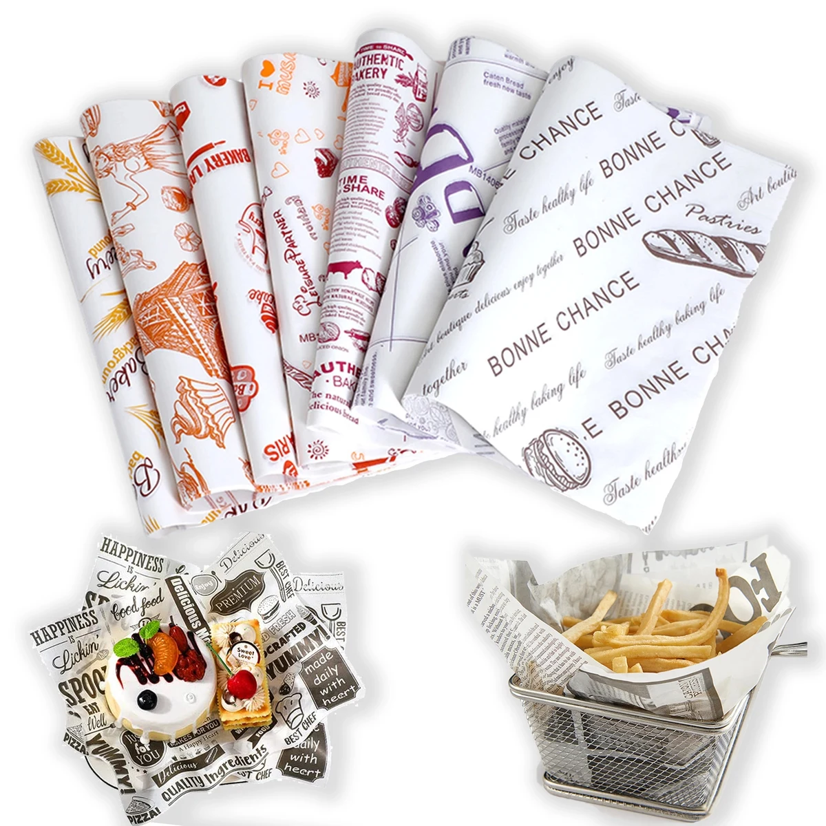 12" x 12" Burger/Sandwich Food Wrapping Paper 1