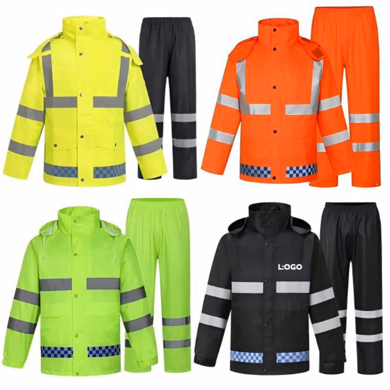 Waterproof Safety Rain Suit with Straps