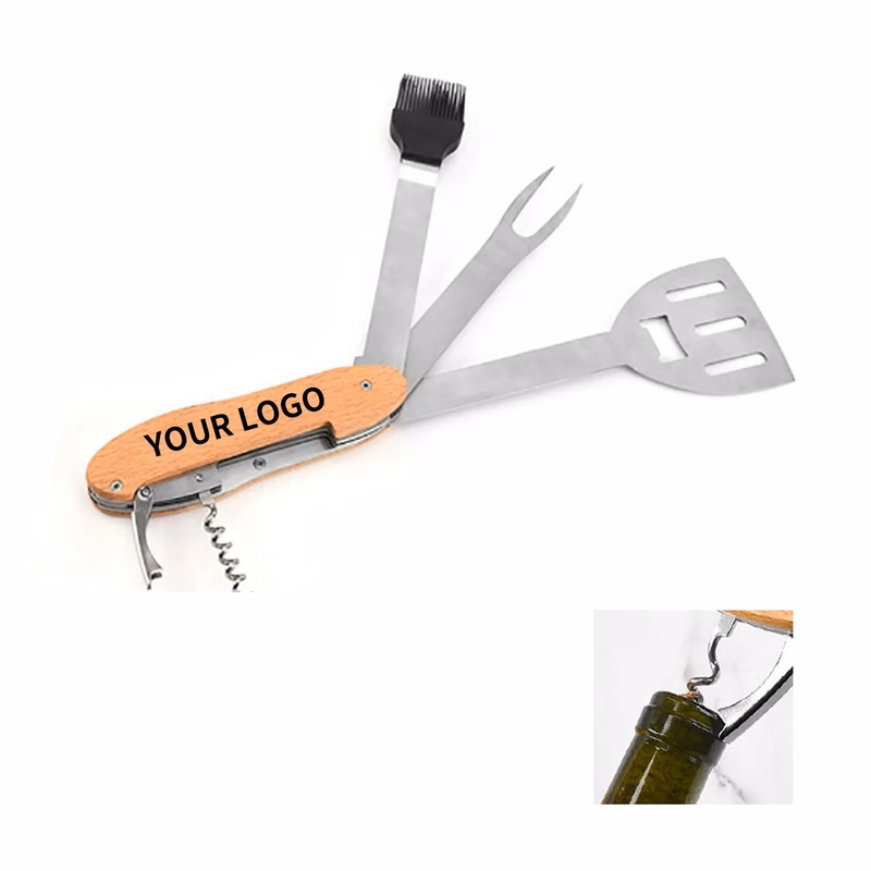 Multifunctional BBQ Utensil with Five Integrated Tools