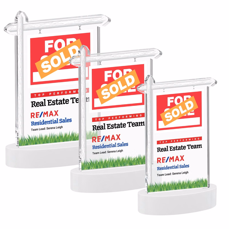 Real Estate VividPrint™ Award on Alberton Base - White