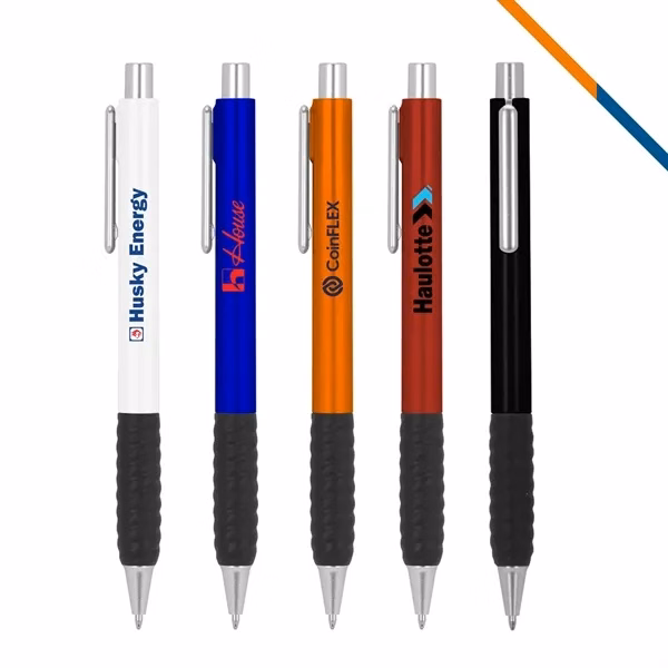 Custom 5.7 Recycled Pen Matte Metallic with Soft Grip — Full-Color Premium Office
