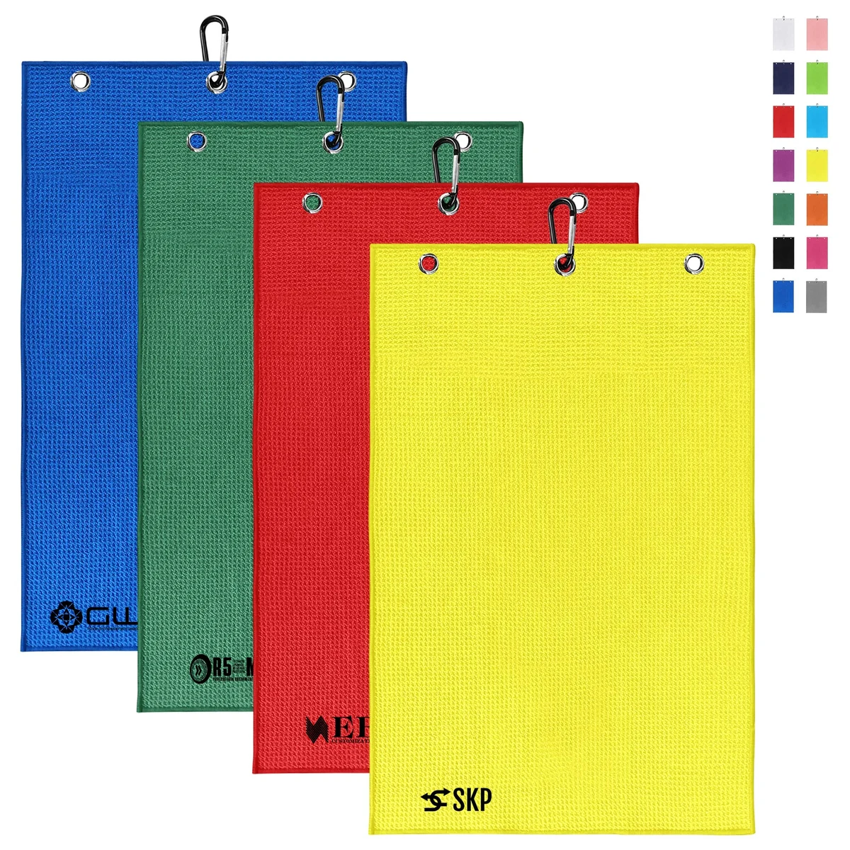 Embroidery Microfiber Waffle Weave Golf Towel 1