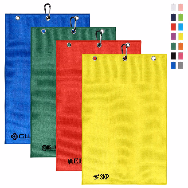 Embroidery Microfiber Waffle Weave Golf Towel