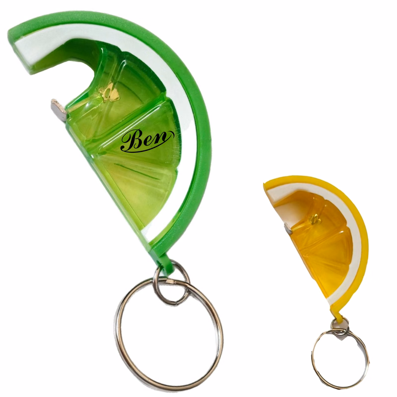 ABS Lemon Shaped Bottle Opener with Key Chain