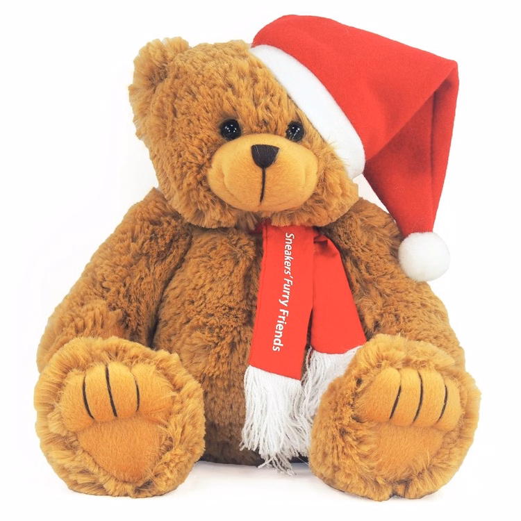 12" Santa Bear with one color imprint