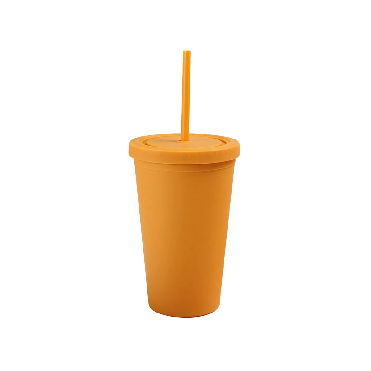 Sixteen Ounce Double Walled Tumbler With Straw 3.97" x 8" 1